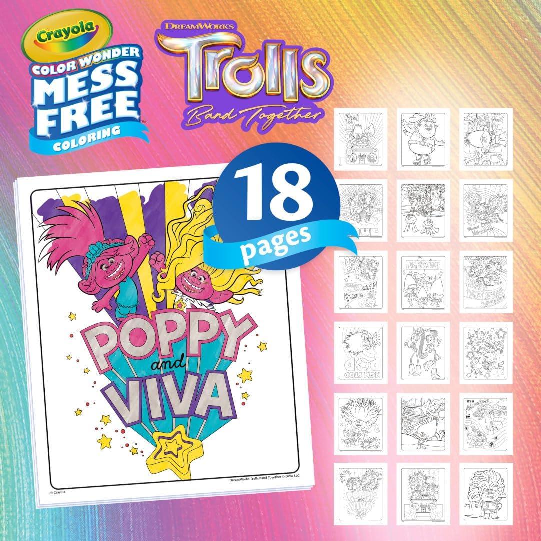 imageCrayola Frozen Color Wonder Coloring Set 18 Mess Free Frozen Coloring Pages for Toddlers Frozen Toys for Kids Toddler GiftsTrolls