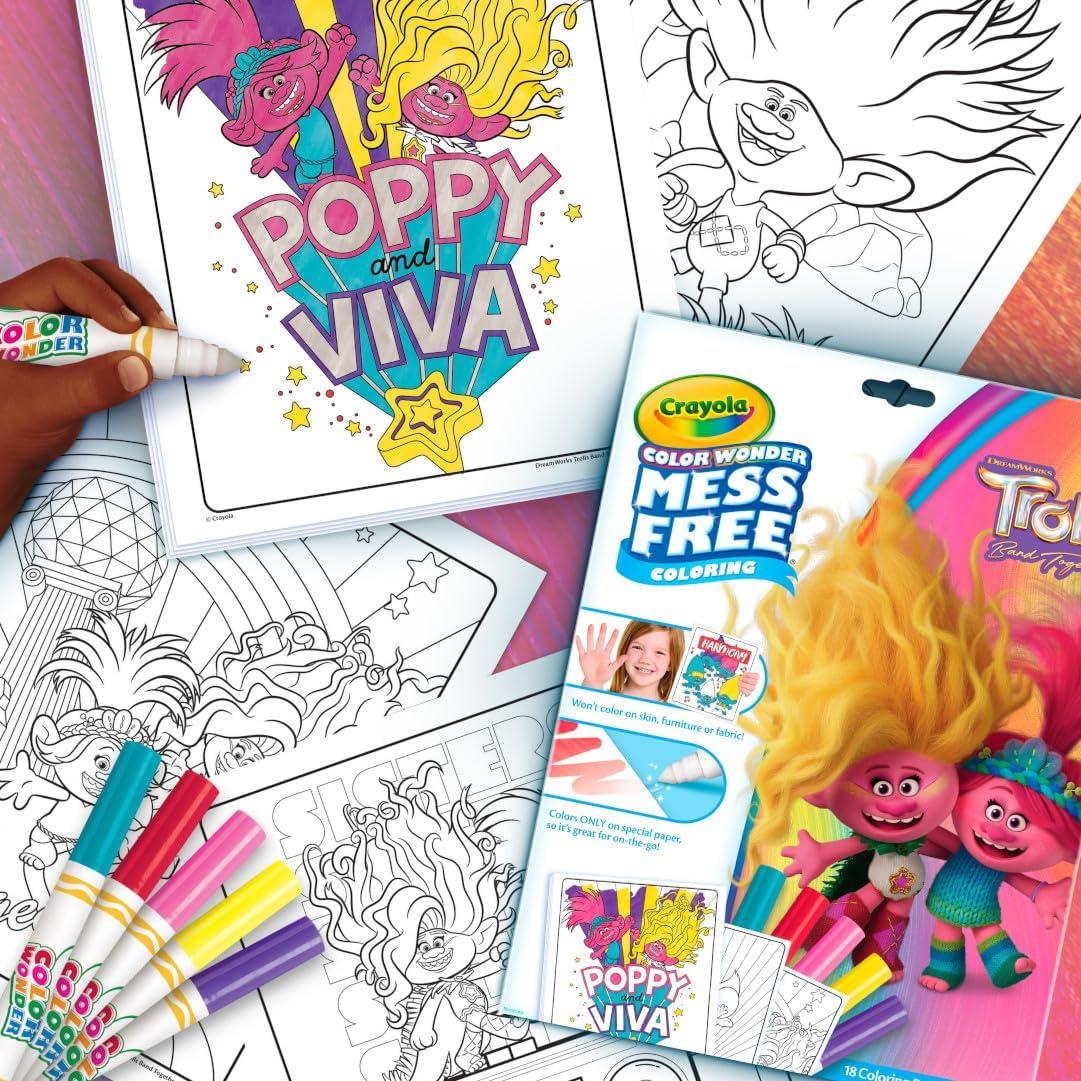imageCrayola Frozen Color Wonder Coloring Set 18 Mess Free Frozen Coloring Pages for Toddlers Frozen Toys for Kids Toddler GiftsTrolls