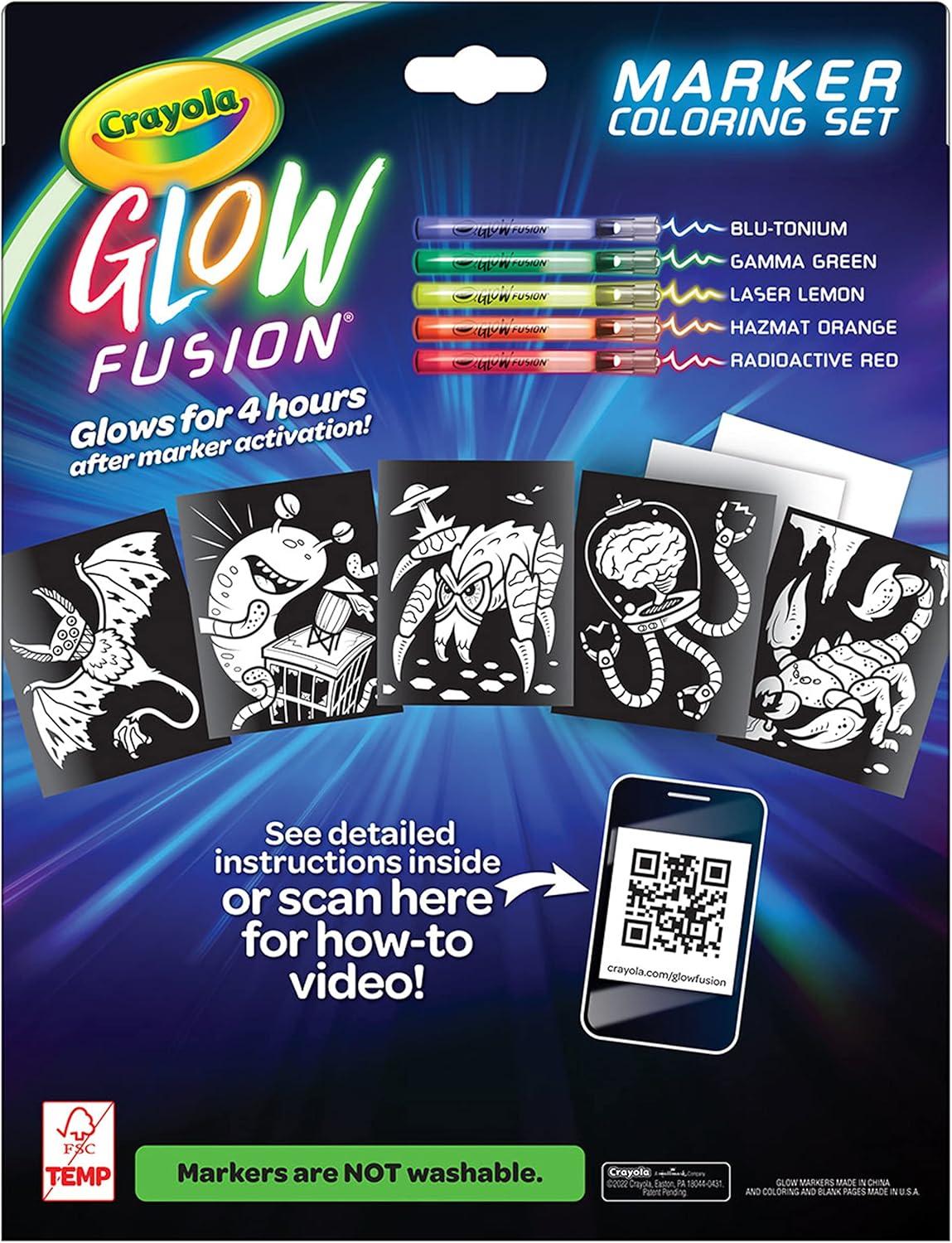 imageCrayola Glow Fusion Glow in The Dark Coloring Set with Markers Alien ampamp Monster Coloring Pages Gift for KidsAlien  Monsters