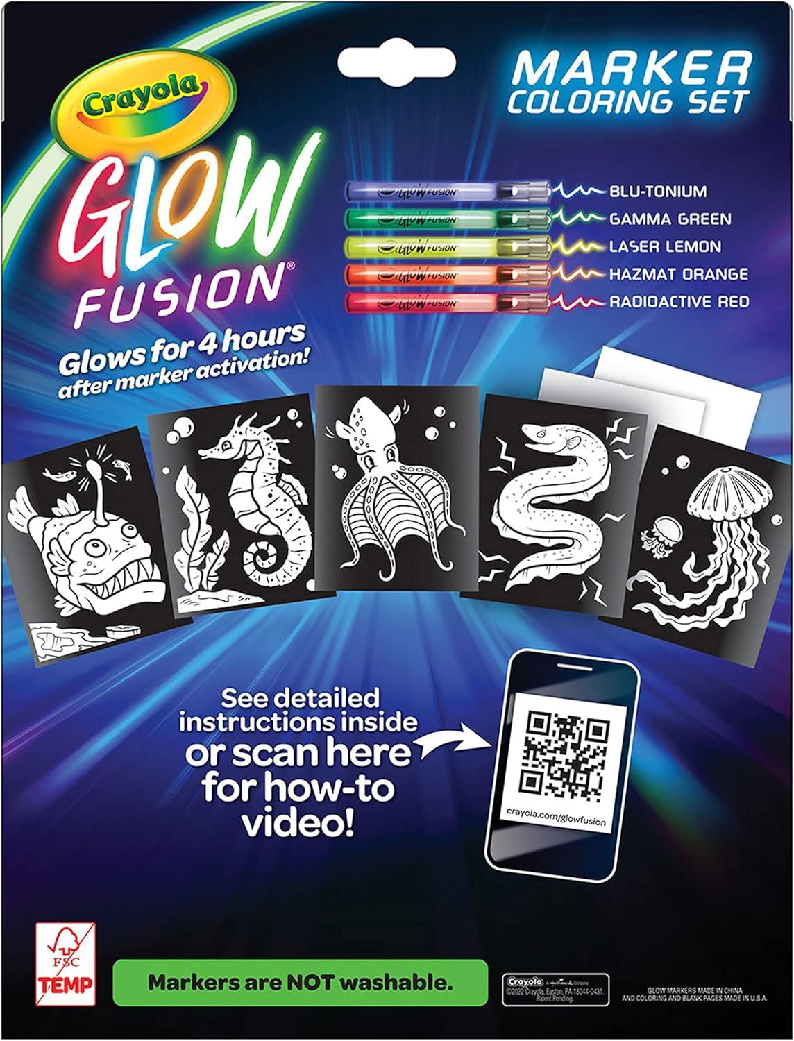 imageCrayola Glow Fusion Glow in The Dark Coloring Set with Markers Alien ampamp Monster Coloring Pages Gift for KidsDeep Sea Creatures
