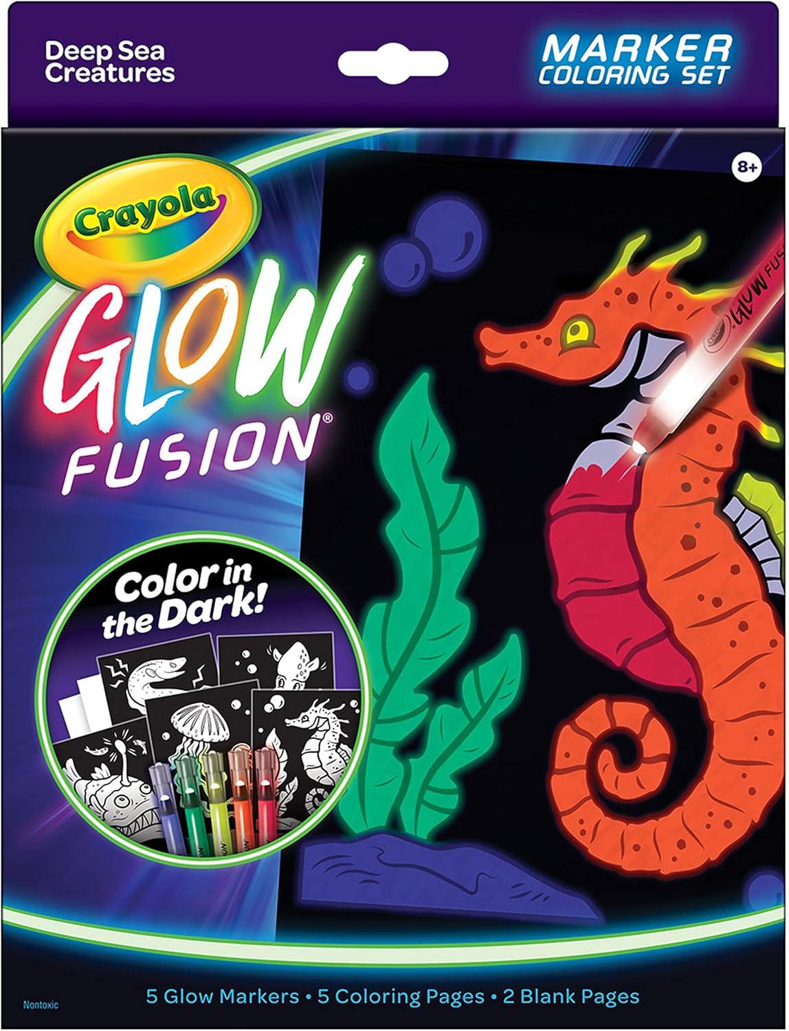 imageCrayola Glow Fusion Glow in The Dark Coloring Set with Markers Alien ampamp Monster Coloring Pages Gift for KidsDeep Sea Creatures