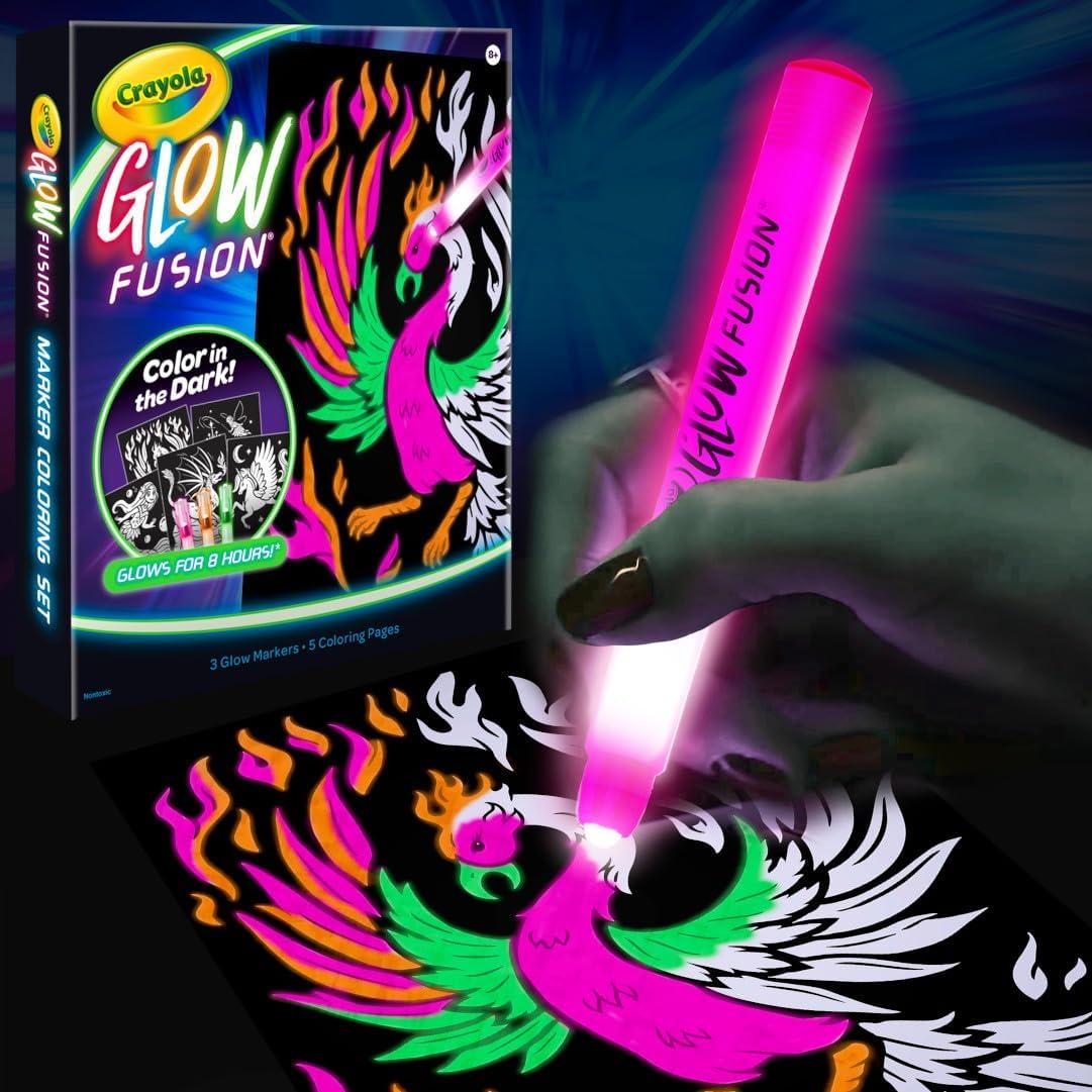 imageCrayola Glow Fusion Glow in The Dark Coloring Set with Markers Alien ampamp Monster Coloring Pages Gift for KidsDeluxe