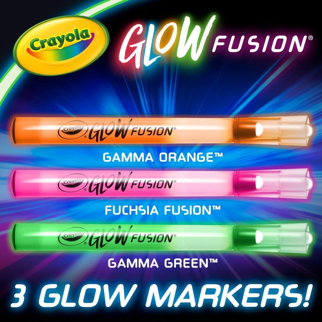 imageCrayola Glow Fusion Glow in The Dark Coloring Set with Markers Alien ampamp Monster Coloring Pages Gift for KidsDeluxe