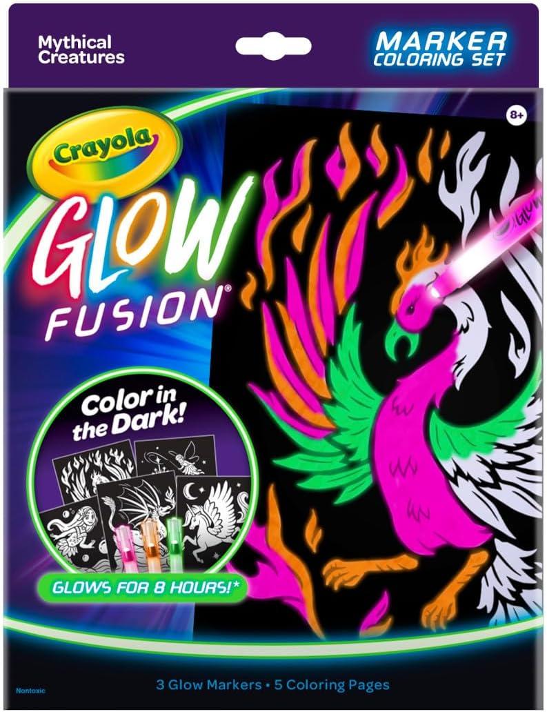 imageCrayola Glow Fusion Glow in The Dark Coloring Set with Markers Alien ampamp Monster Coloring Pages Gift for KidsDeluxe