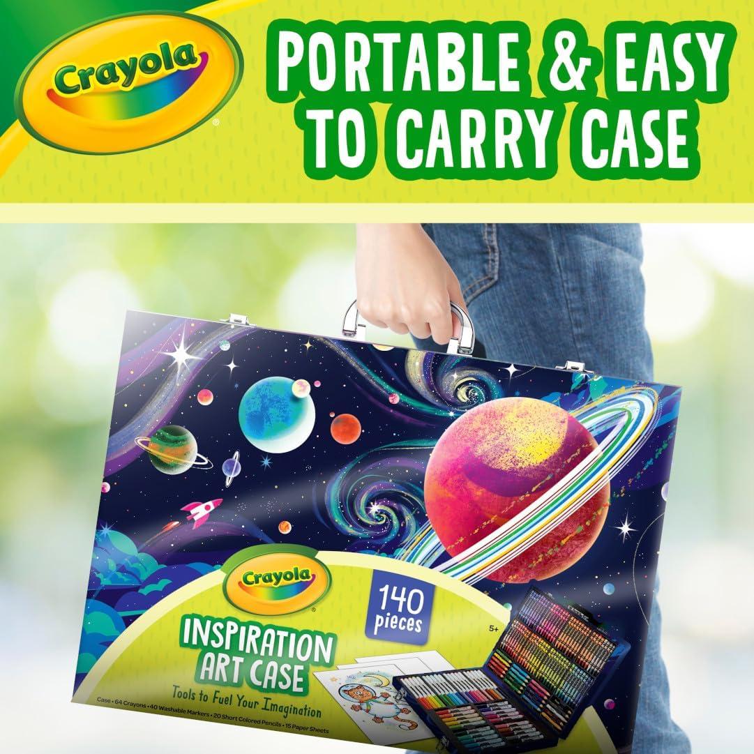 imageCrayola Inspiration Art Case Coloring Set 140pc Space Theme  Art Kit for Kids Crayons Markers Pencils Gift for Boys ampamp Girls Ages 5 6 7 8 Amazon ExclusiveSpace