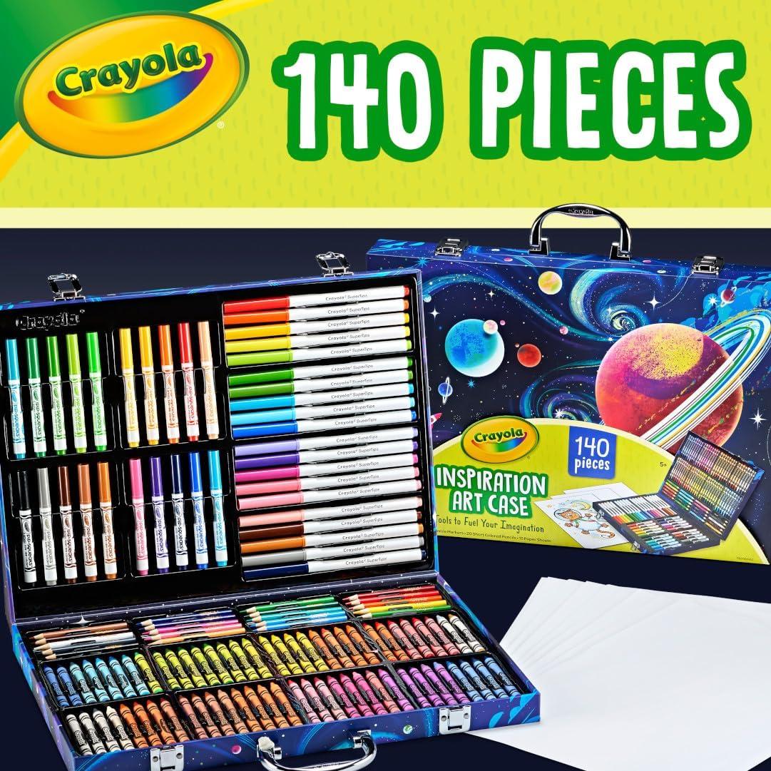 imageCrayola Inspiration Art Case Coloring Set 140pc Space Theme  Art Kit for Kids Crayons Markers Pencils Gift for Boys ampamp Girls Ages 5 6 7 8 Amazon ExclusiveSpace