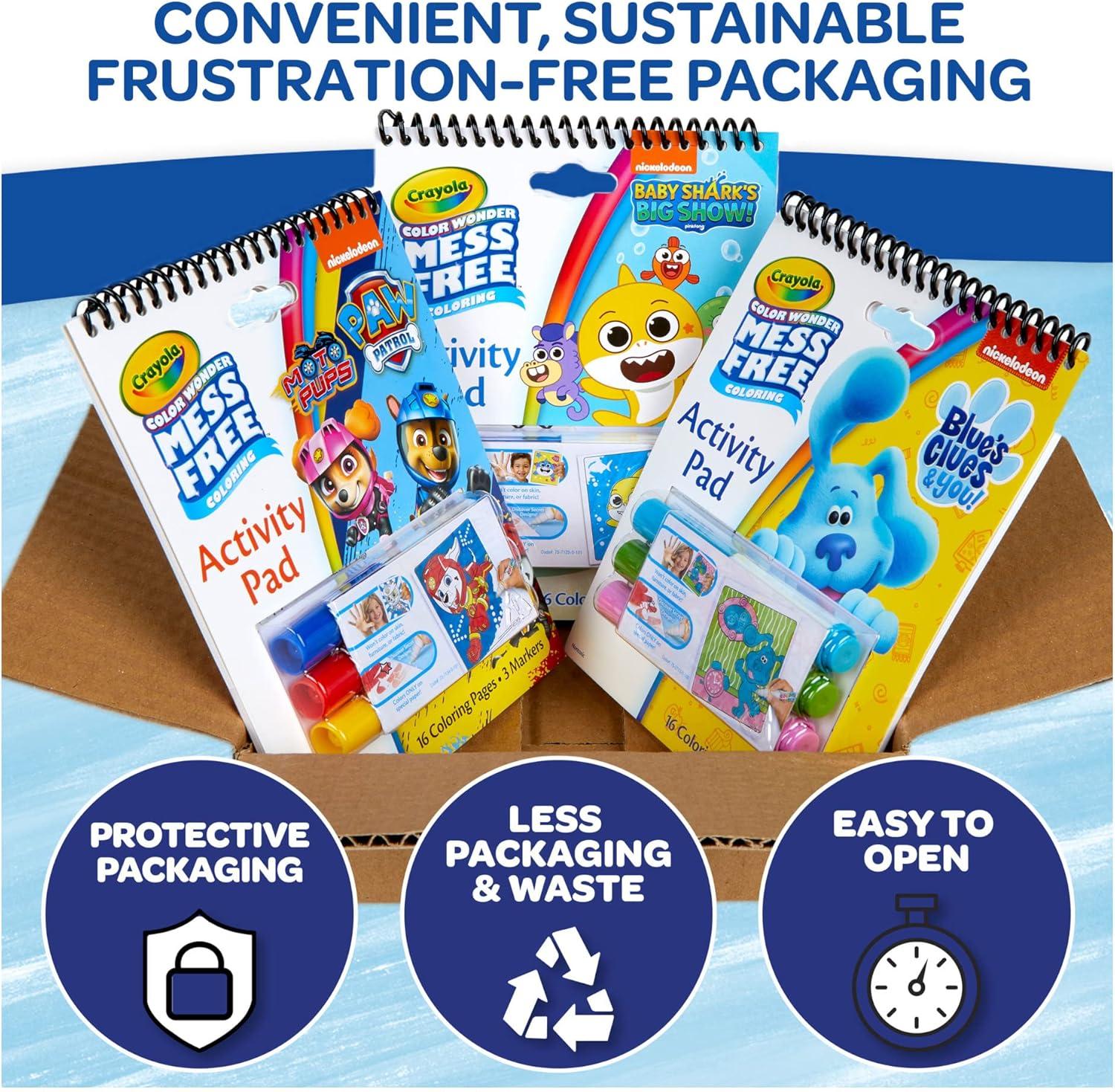 imageCrayola Nickelodeon Color Wonder Bundle 3 Pack Mess Free Coloring Set for Kids Activity Pads ampamp Markers Gifts for Toddlers 3