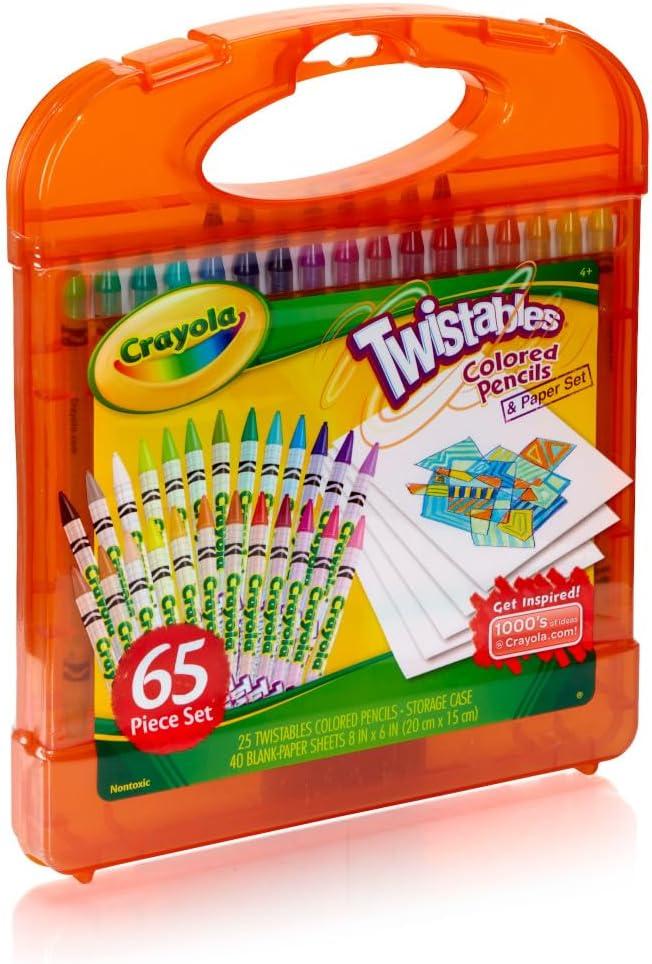 imageCrayola PipSqueaks Washable Marker Set 65ct Coloring Set Art Supplies for Kids Drawing Kit Kids Travel Activity Craft Essentials 4Twistable Colored Pencils