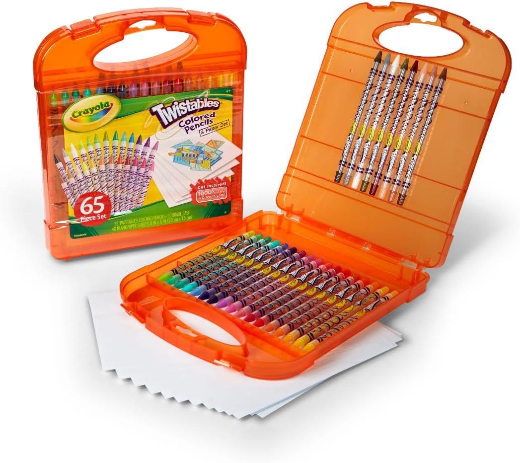 imageCrayola PipSqueaks Washable Marker Set 65ct Coloring Set Art Supplies for Kids Drawing Kit Kids Travel Activity Craft Essentials 4Twistable Colored Pencils