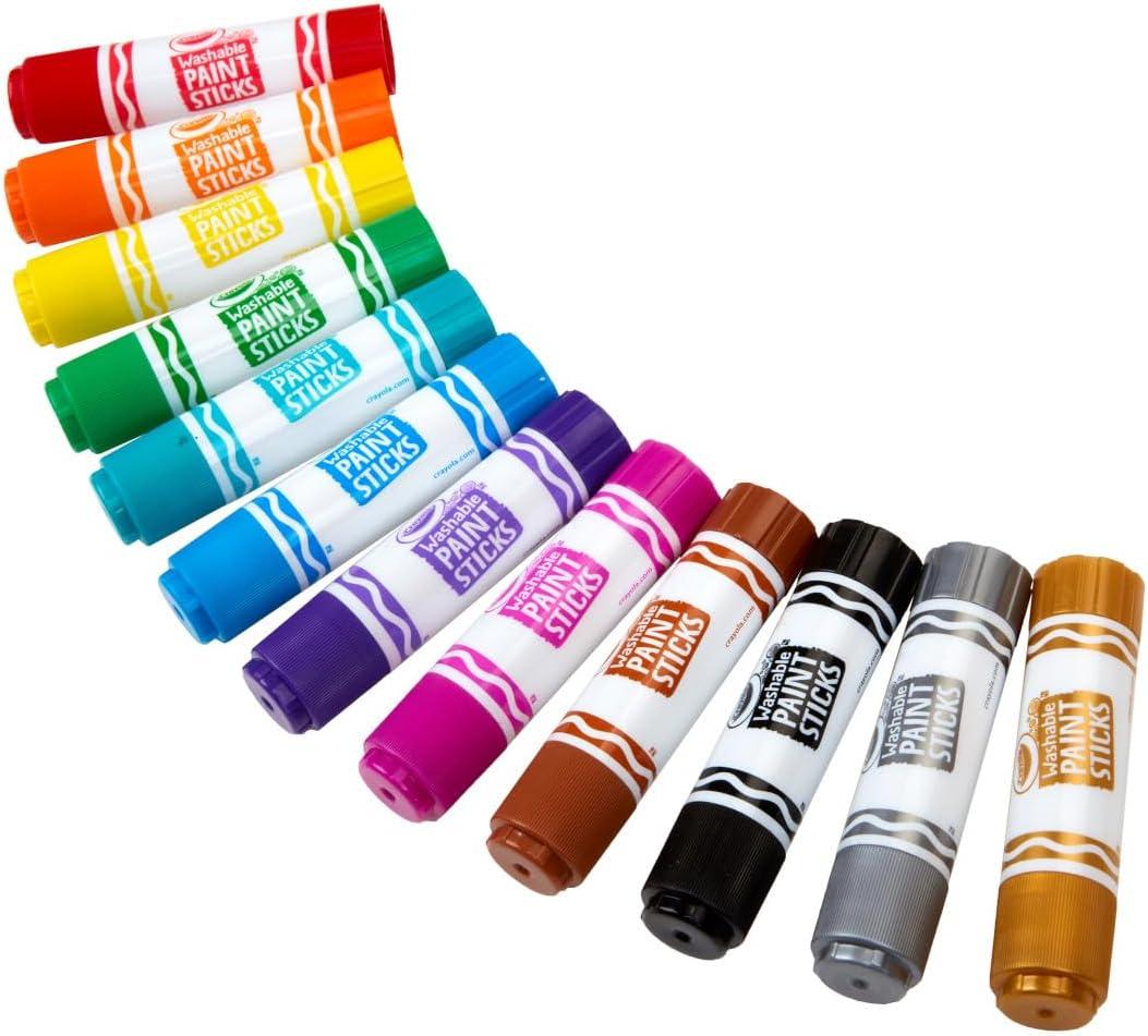 imageCrayola Quick Dry Paint Sticks 12ct Washable Paint Set for Kids Arts ampamp Crafts Supplies MultiSurface Assorted Colors Kids Gifts1 Count Pack of 1
