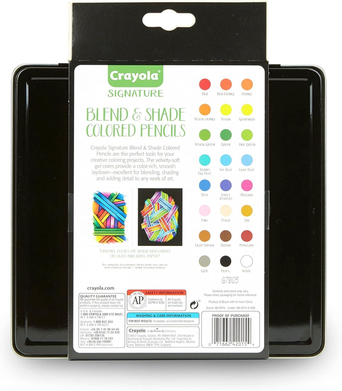 imageCrayola Signature Blend ampamp Shade Soft Core Colored Pencils in Tin Gift  24 Count Blend ampamp Shade Colored Pencils