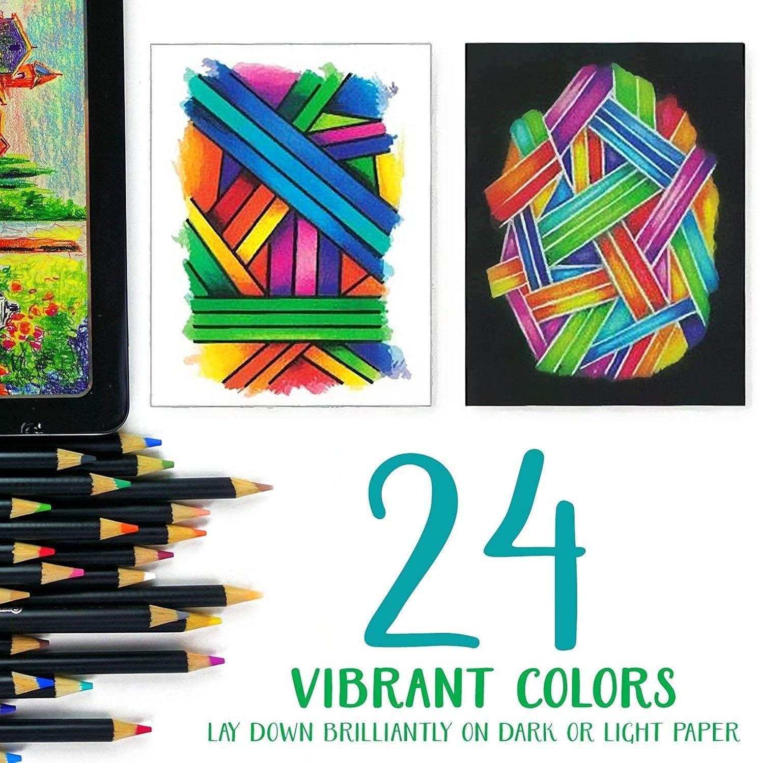 imageCrayola Signature Blend ampamp Shade Soft Core Colored Pencils in Tin Gift  24 Count Blend ampamp Shade Colored Pencils