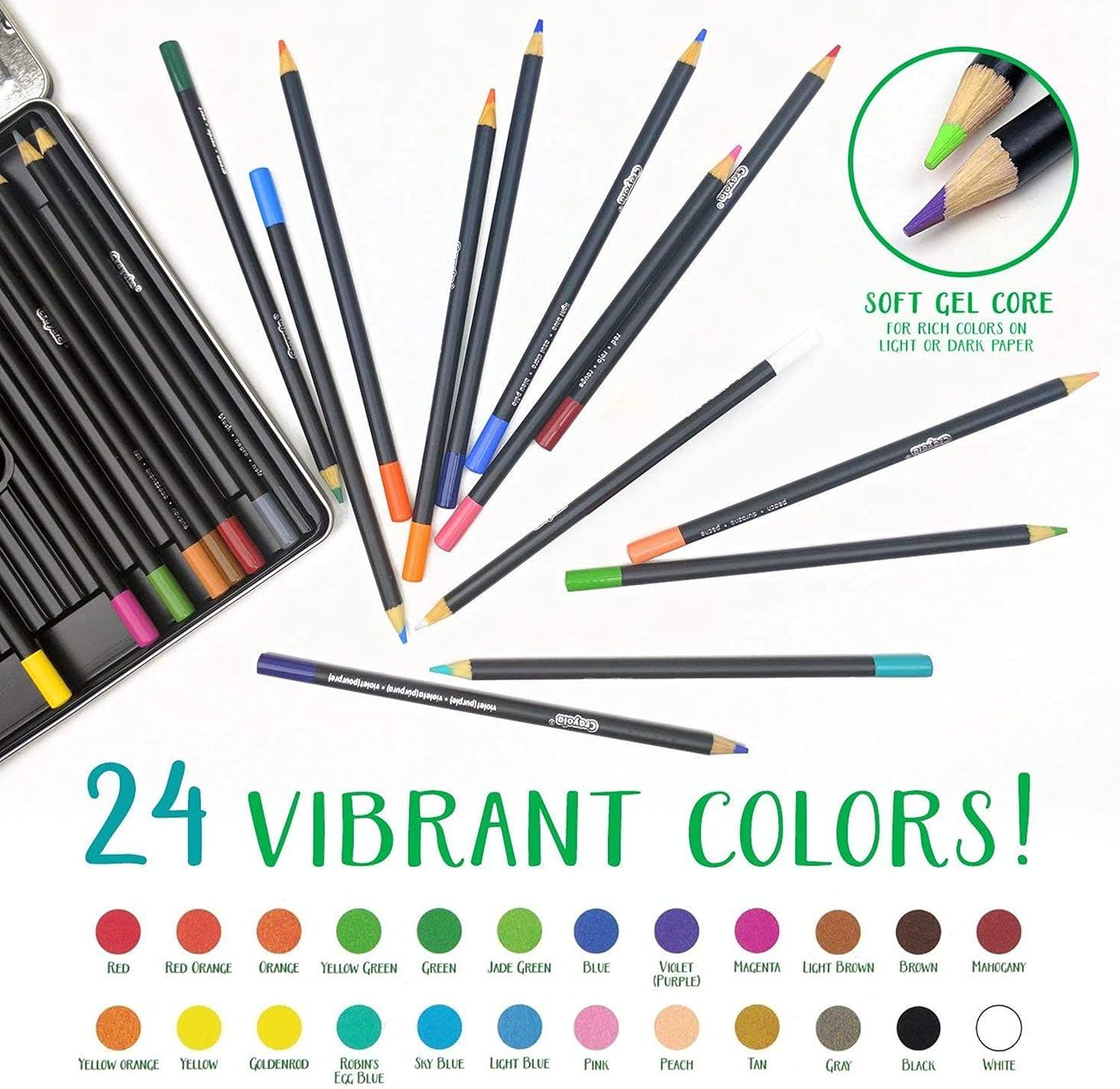 imageCrayola Signature Blend ampamp Shade Soft Core Colored Pencils in Tin Gift  24 Count Blend ampamp Shade Colored Pencils
