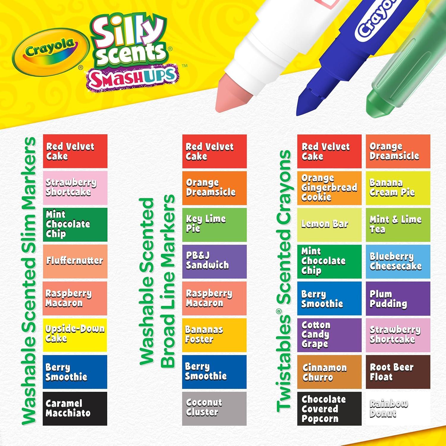 imageCrayola Silly Scents Mini Inspiration Art Case Scented Crayons ampamp Markers Set Art Kit for Kids Coloring Supplies Travel Gifts for Kids Ages 4