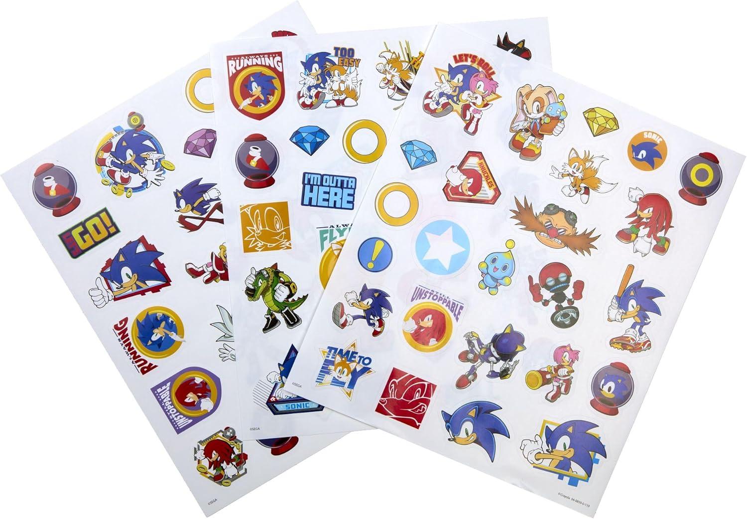 imageCrayola Sonic Color and Sticker Activity Set with Pipsqueak Markers Gift for Kids Sonic Coloring Pages and Stickers 3