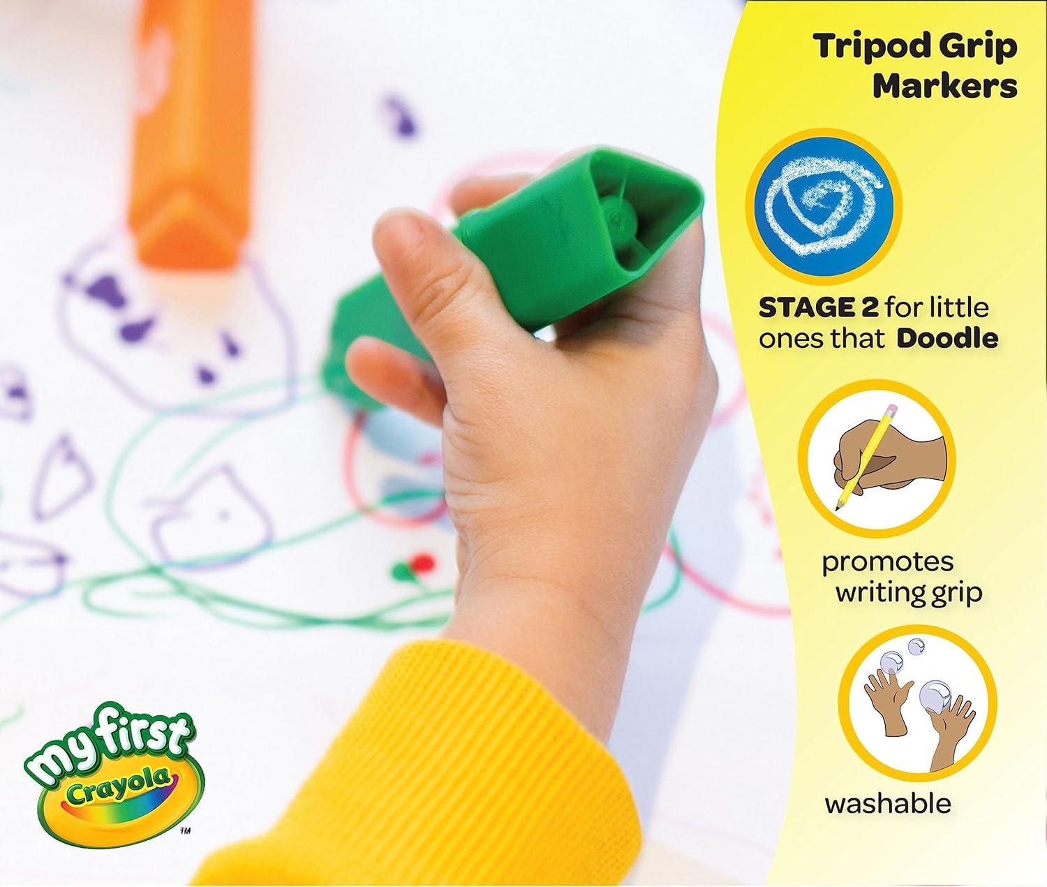 imageCrayola Triangle Toddler Markers 8ct Easy Grip Washable Markers for Toddlers Arts ampamp Crafts Supplies Coloring for Young Kids Nontoxic