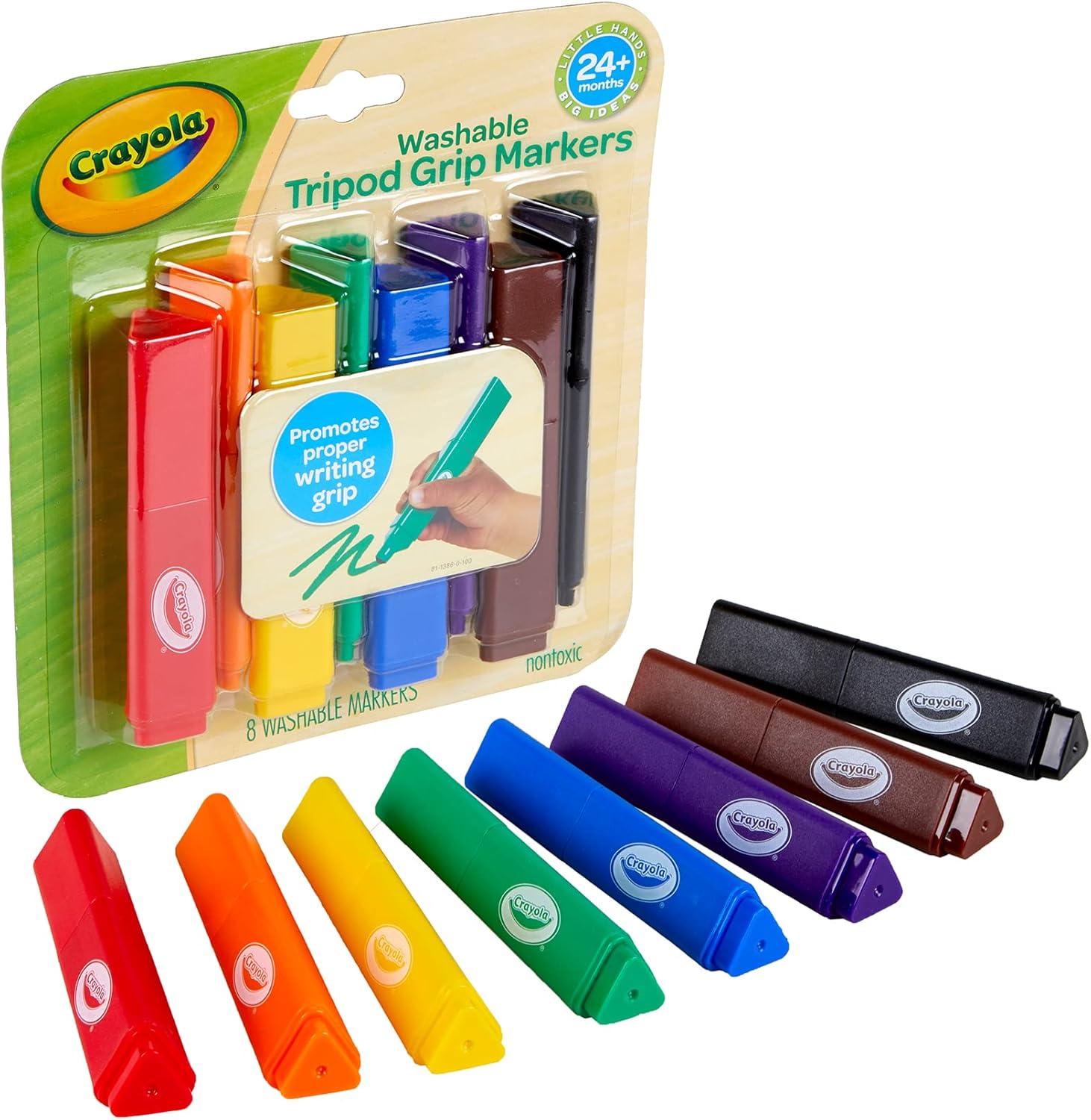 imageCrayola Triangle Toddler Markers 8ct Easy Grip Washable Markers for Toddlers Arts ampamp Crafts Supplies Coloring for Young Kids Nontoxic