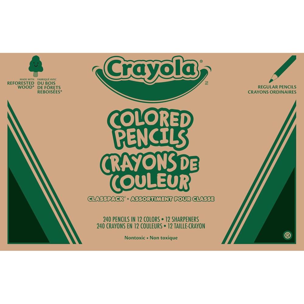 imageCrayola Colored Pencils Classpack 240ct Must Have Classroom Supplies for Teachers Bulk Colored Pencils for School 12 Colors Back to School Essentials
