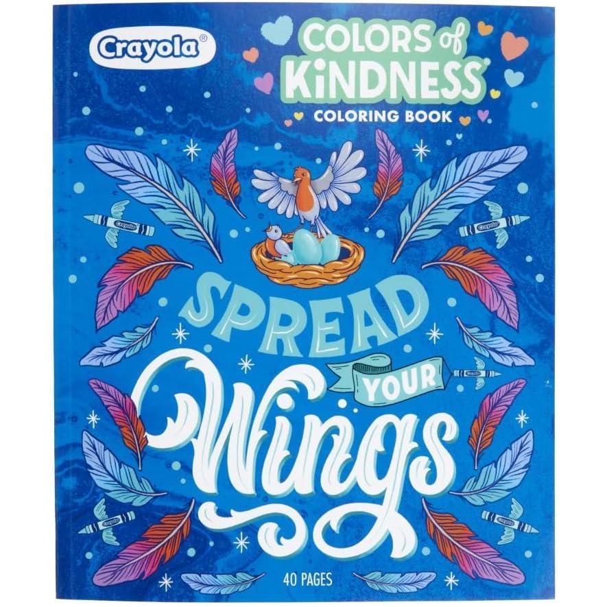 imageCrayola Floral Adult Coloring Book 40pgs Flower Adult Coloring Pages Stress Relief Activity Mindfulness Gift for Teens ampamp Adults 9Colors of Kindness