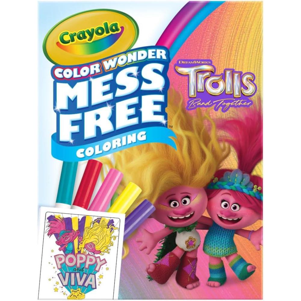 imageCrayola Frozen Color Wonder Coloring Set 18 Mess Free Frozen Coloring Pages for Toddlers Frozen Toys for Kids Toddler GiftsTrolls