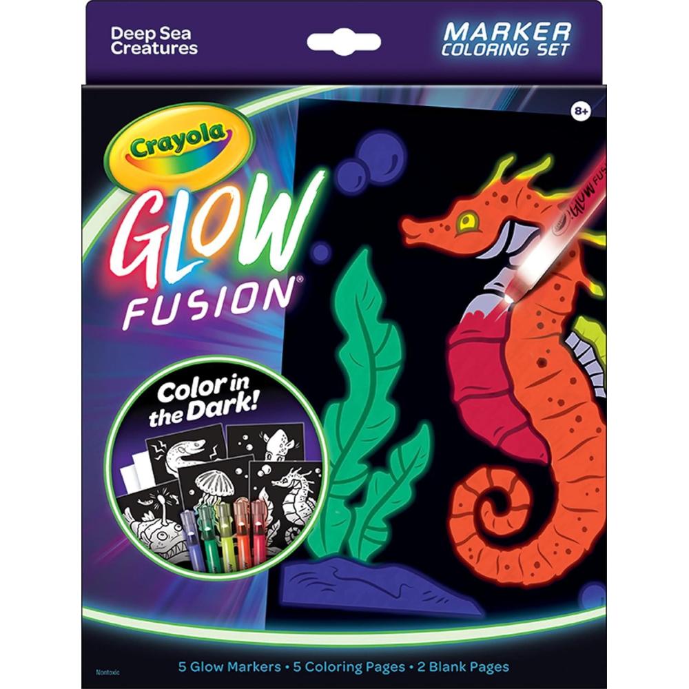 imageCrayola Glow Fusion Glow in The Dark Coloring Set with Markers Alien ampamp Monster Coloring Pages Gift for KidsDeep Sea Creatures