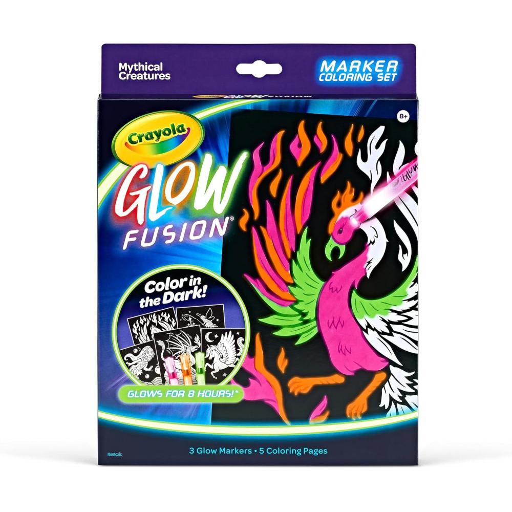 imageCrayola Glow Fusion Glow in The Dark Coloring Set with Markers Alien ampamp Monster Coloring Pages Gift for KidsDeluxe