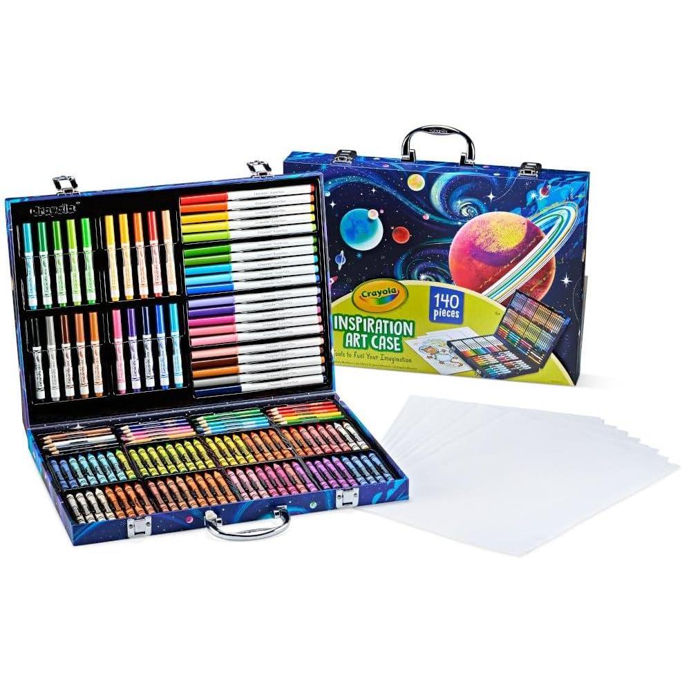imageCrayola Inspiration Art Case Coloring Set 140pc Space Theme  Art Kit for Kids Crayons Markers Pencils Gift for Boys ampamp Girls Ages 5 6 7 8 Amazon ExclusiveSpace