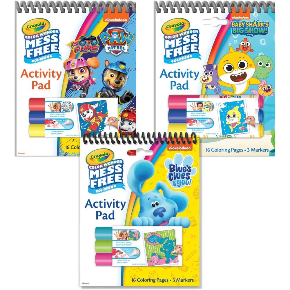 imageCrayola Nickelodeon Color Wonder Bundle 3 Pack Mess Free Coloring Set for Kids Activity Pads ampamp Markers Gifts for Toddlers 3
