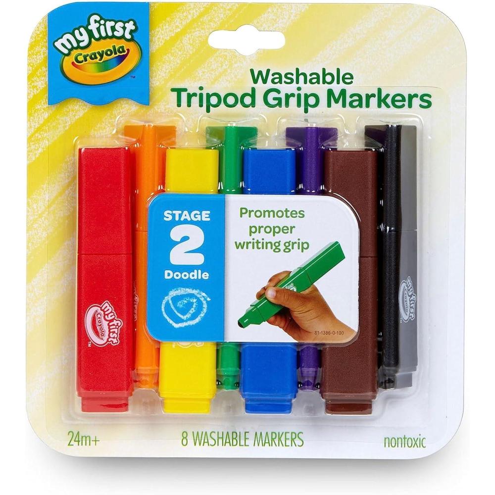 imageCrayola Triangle Toddler Markers 8ct Easy Grip Washable Markers for Toddlers Arts ampamp Crafts Supplies Coloring for Young Kids Nontoxic