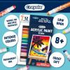 imageCrayola Acrylic Paint Doodle Sticks 12ct Acrylic Paint Marker Set for Kids Quick Dry MultiSurface Less Mess Kids Craft Supplies Ages 8