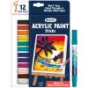 imageCrayola Acrylic Paint Doodle Sticks 12ct Acrylic Paint Marker Set for Kids Quick Dry MultiSurface Less Mess Kids Craft Supplies Ages 8