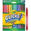 imageCrayola Clicks Retractable Tip Marker Set for Kids 10ct Markers For School Long Lasting Coloring Book Supplies No Dry Back to School Essentials 6Classics
