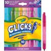 imageCrayola Clicks Retractable Tip Marker Set for Kids 10ct Markers For School Long Lasting Coloring Book Supplies No Dry Back to School Essentials 6GreenBlueRed