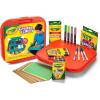 imageCrayola Create N Carry Art Set 75pcs 2in1 Lap Desk ampamp Carrying Case Art Kit for Kids Crafts Drawing ampamp Coloring Supplies Travel Gifts for KidsArt Set