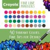 imageCrayola Fine Line Markers for Adults 40ct Skinny Marker Set for Adult Coloring Books Aesthetic Art Supplies Stress Relief Activity Coloring Supplies