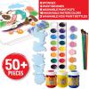 imageCrayola Washable Kids Paint Set 50pcs Includes Watercolor ampamp Washable Paints Painting Paper Paint Sponge Kids Paint Brushes