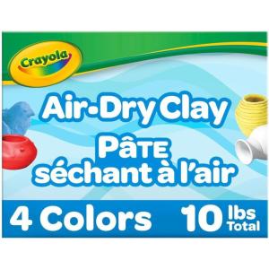 imageCrayola Air Dry Clay Classic Colors Bulk 4 Set of 25 lb Resealable Buckets Modeling Clay Alternative for Kids