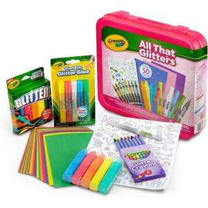 imageCrayola All That Glitters Art Case 50pcs Glitter Crayons ampamp Coloring Supplies Kids Art Set Gifts for Girls ampamp Boys Ages 5