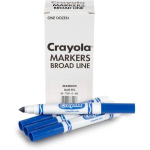 imageCrayola Broad Line Markers  Black 12ct Markers for Kids Bulk School Supplies for Teachers Nontoxic Marker Refill with Reusable BoxBlue