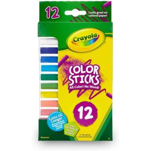 imageCrayola Color Sticks 12 Count Woodless Colored Pencils Set for Kids Classroom Art Supplies Fine Lines ampamp Broad Strokes NonToxic