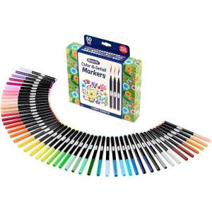 imageCrayola Color ampamp Detail Marker Set 50ct Drawing Markers for Adults Art Markers Graphic ampamp Fine Tip Gift for Teens ampamp Adults