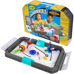 imageCrayola Colourwhirls Battle Arena Set DIY Gyro Spin Art Toy 4 Battling Spinning Tops for Kids Recess Toys ampamp Games Gift for Kids Ages 6