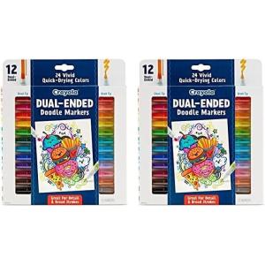 imageCrayola Dual Chisel Tip ampamp Brush Markers 12ct Markers for Adults Art Marker Set Coloring Supplies Gifts for Teens ampamp Adults12 Count Pack of 2