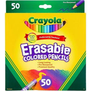 imageCrayola Erasable Colored Pencils for Kids 50ct Bulk Colored Pencil Set Back to School Essentials for Kids Teacher Classroom Must Haves Amazon ExclusiveErasable Colored Pencils
