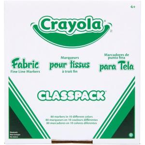imageCrayola Fabric Marker Classpack Ten Assorted Colors 80Box