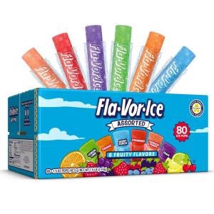 imageCrayola FlaVorIce Popsicle Variety Pack of 2 Oz Freezer Bars Assorted Flavors Banana Mango Strawberry Berry Punch Orange Grape LemonLime 96 Count80 Count
