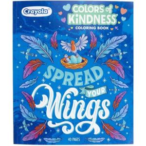 imageCrayola Floral Adult Coloring Book 40pgs Flower Adult Coloring Pages Stress Relief Activity Mindfulness Gift for Teens ampamp Adults 9Colors of Kindness
