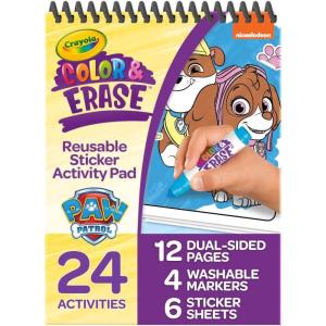 imageCrayola PAW Patrol Sticker Activity Pad 12 PAW Patrol Coloring Pages 100 Stickers Travel Activity PAW Patrol Toys Toddler GiftsPaw Patrol Color  Erase