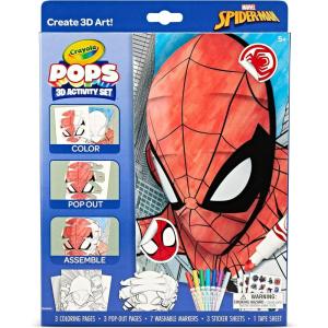 imageCrayola POPs 3D Kids Art Set Spiderman Coloring Book Alternative Gift for Boys ampamp Girls Ages 5
