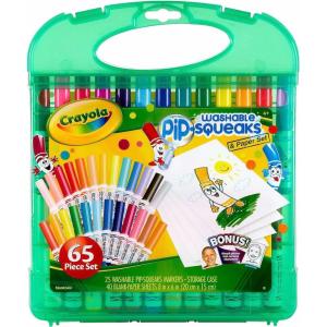 imageCrayola PipSqueaks Washable Marker Set 65ct Coloring Set Art Supplies for Kids Drawing Kit Kids Travel Activity Craft Essentials 4Pip Squeak Markers